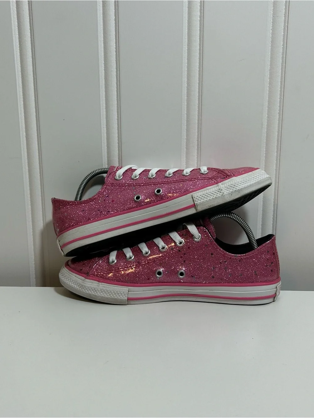 Converse ctas Pink Glitter Low Top Sneakers (Kids)
